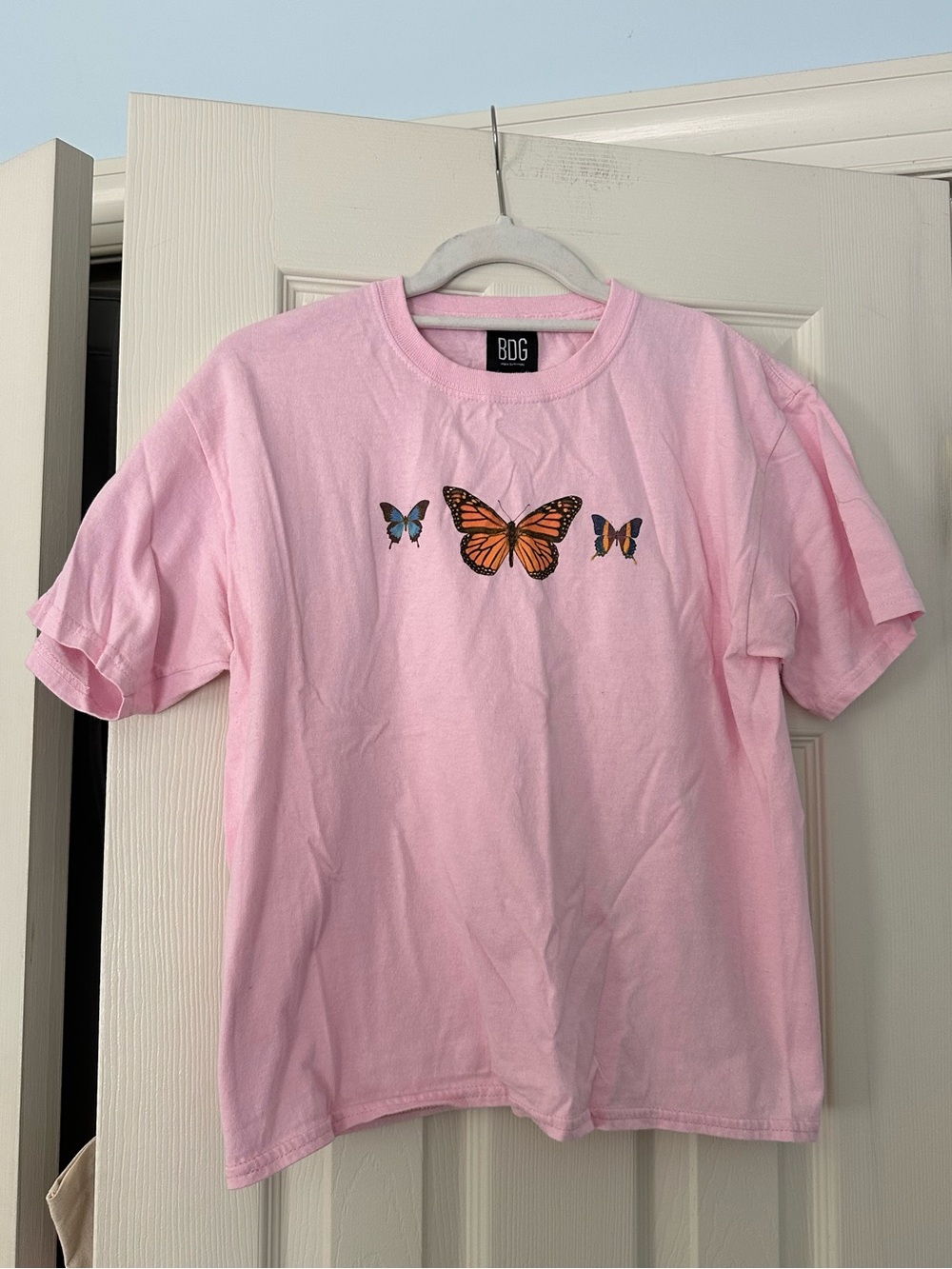 BDG Urban Outfitters Pink Butterfly Graphic Tee Shirt